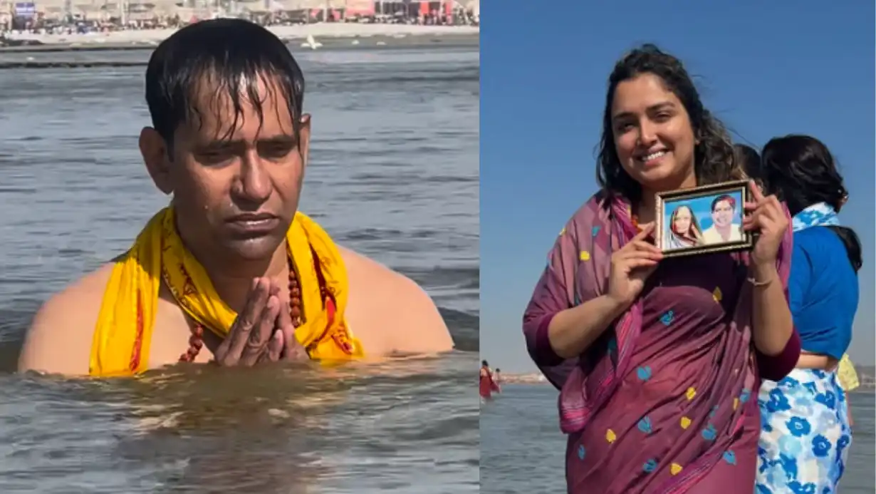 Amrapali Nirahua Took A Dip In The Maha Kumbh 2025