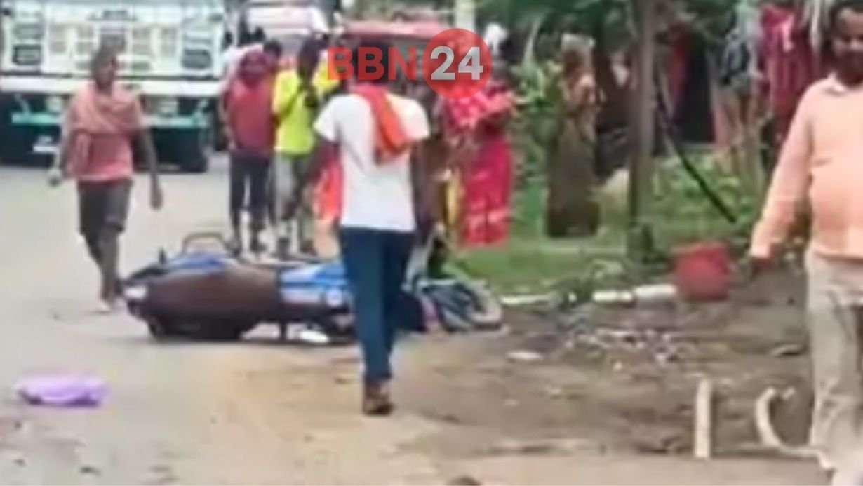 Banka Road Accident Woman Dies Truck Crushes Bike