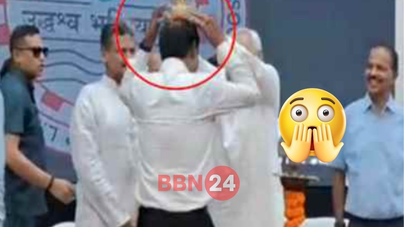 Cm Nitish Kumar Puts Plant On Acs Siddharth Head Surprises Everyone