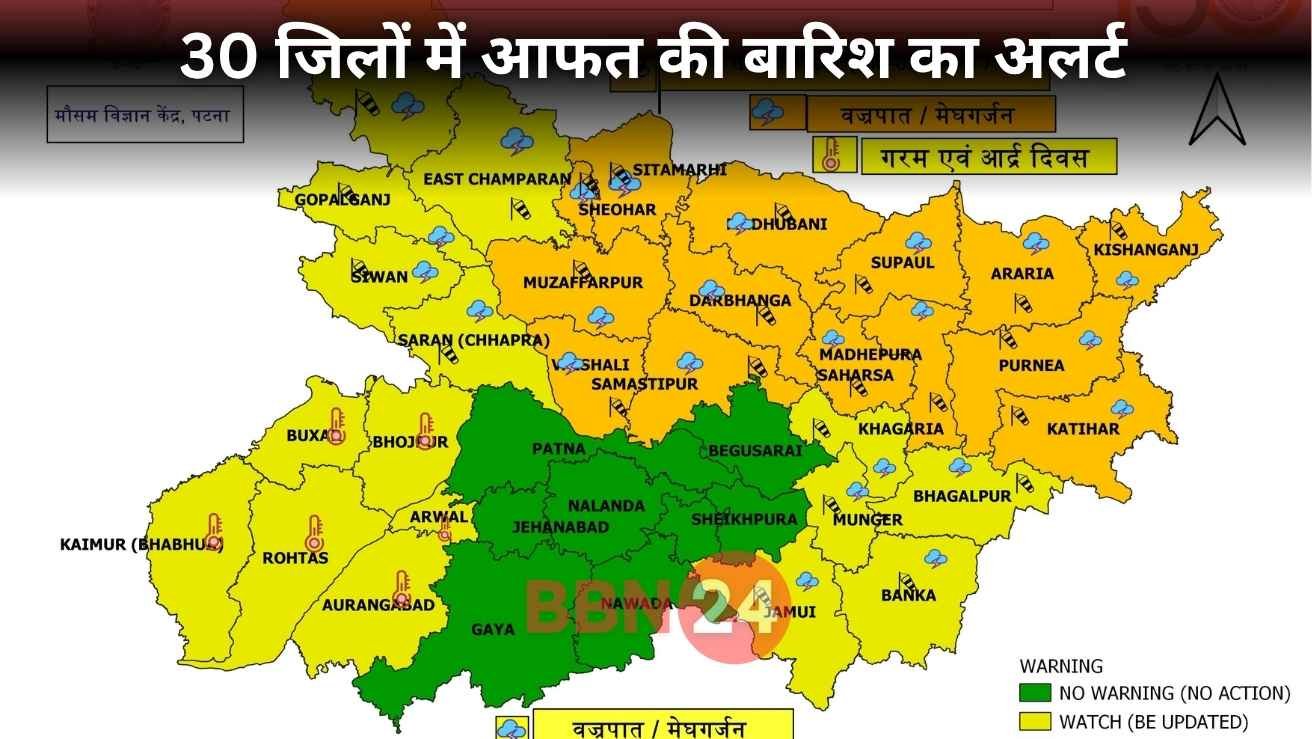 Bihar Weather Alert 2025 Heavy Rainfall Monsoon Warning