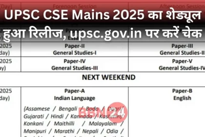 Upsc Cse Mains 2025 Dates Schedule