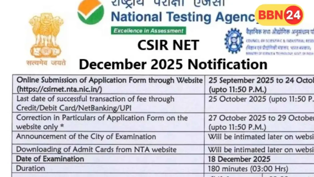 Csir Ugc Net December 2025 Notification