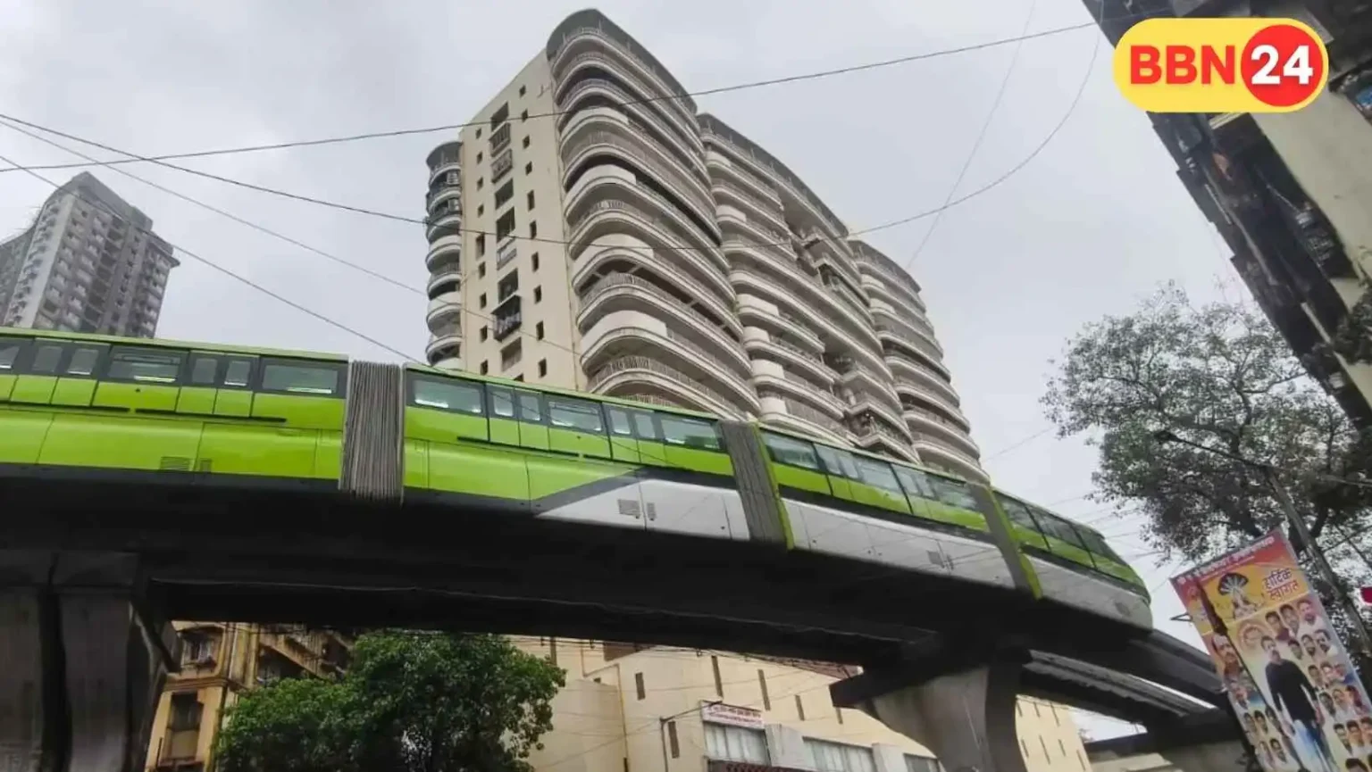 Mumbai Monorail Breakdown Rain