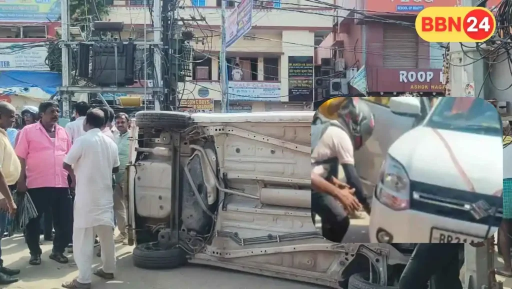 Patna Car Accident Scooty Woman Child Seriously Injured