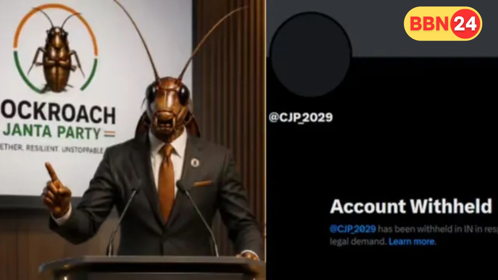Cockroach Janata Party X Account Blocked India Instagram Followers