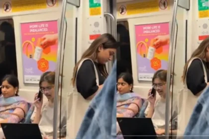 Delhi Metro Viral Video Girls Expression Perfect Ad Timing