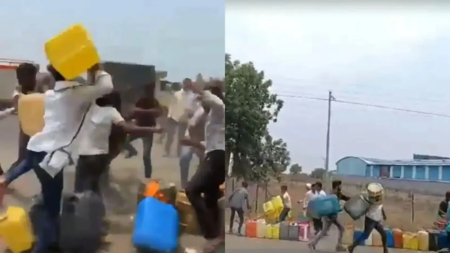 Maharashtra Diesel Crisis Farmers Fight At Petrol Pump Video Viral