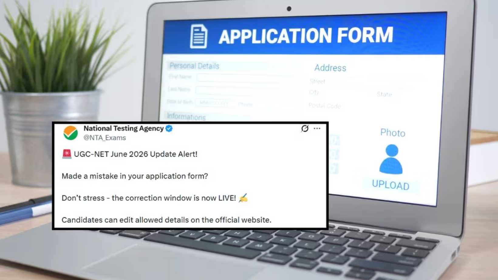 Ugc Net June 2026 Form Correction Window Last Date Edit Details