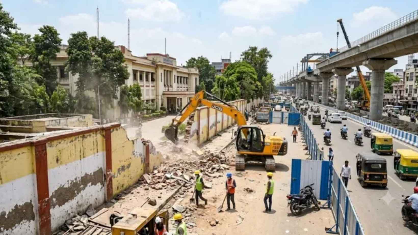 Patna Metro Nehru Path Road Widening Government Building Boundary Wall Plan