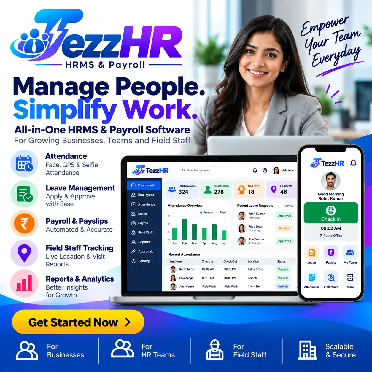 TezzHR HRMS & Payroll ADS